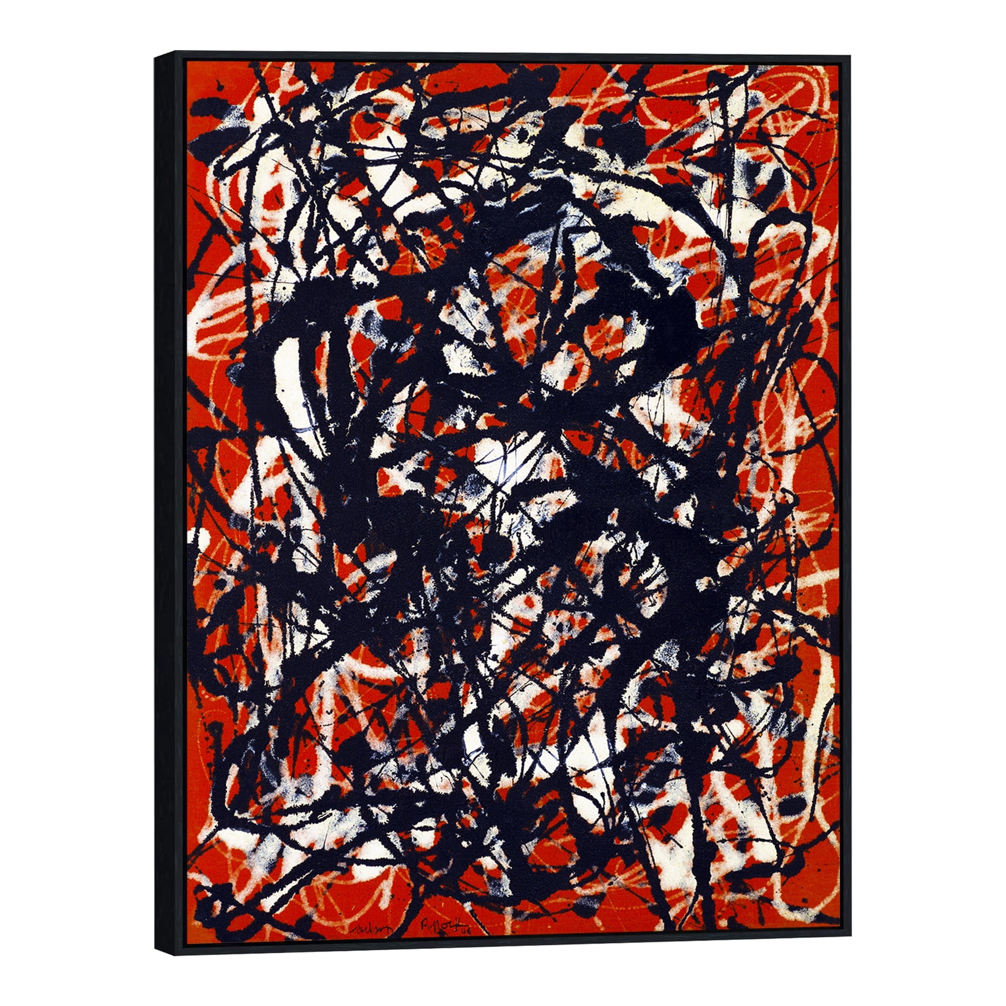 INVIN ART Framed Canvas Giclee Print Free Form by Pollock Abstract Wall ...