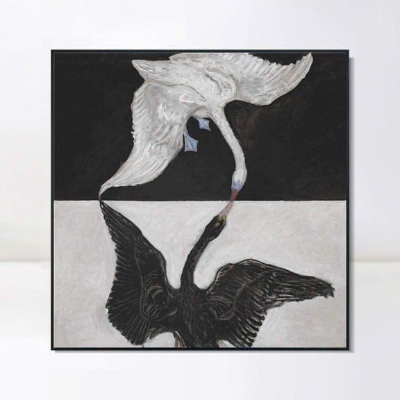 INVIN ART Framed Canvas Print Group IX/SUW, The Swan, No. 1, 1915 by Hilma Af Klint Wall Art Painting
