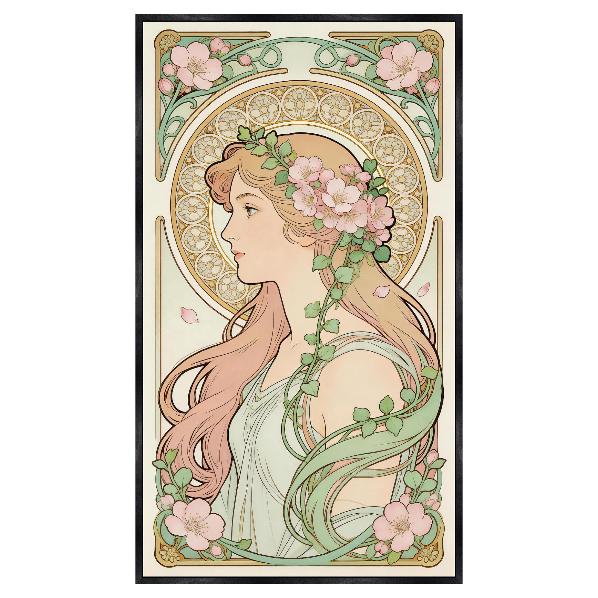 INVIN ART Framed Canvas Print Inspired by Mucha Spring Goddess Wall Art ...