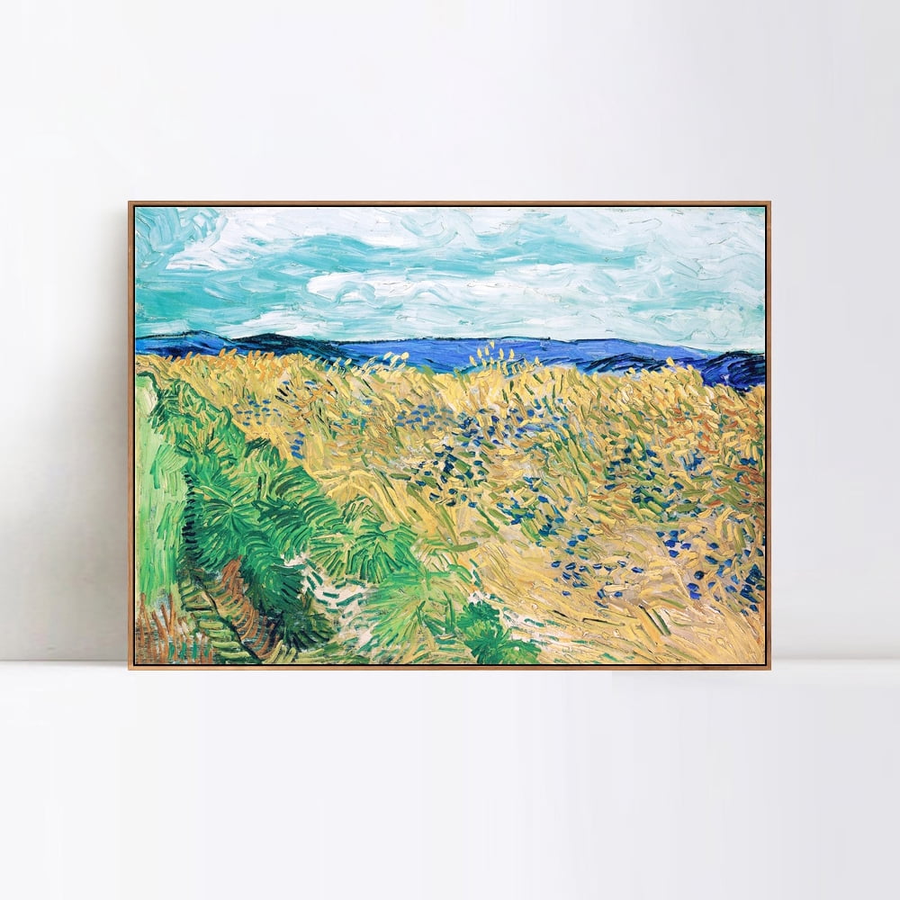 INVIN ART Framed Canvas Wall Art Wheat Field with Cornflowers by ...