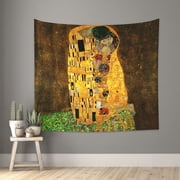 INVIN ART Tapestry Wall Hanging Art Home Decor, The Kiss by Gustav Klimt Art Print Painting for Living Room Bedroom Bathroom Dorm