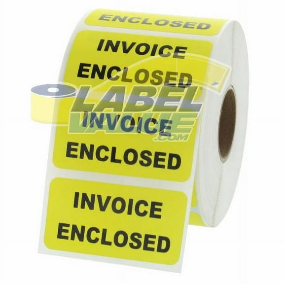 INVOICE ENCLOSED Inventory Labels 2" x 1"
