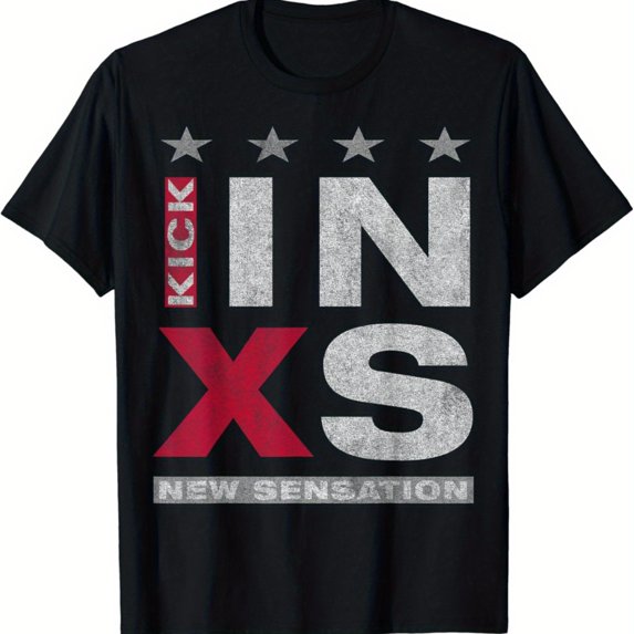 INXS Kick New Sensation Logo Men's T-Shirt - 100% Cotton, Short Sleeve, Crew Neck, Casual & Stylish Tee for Casual Attire