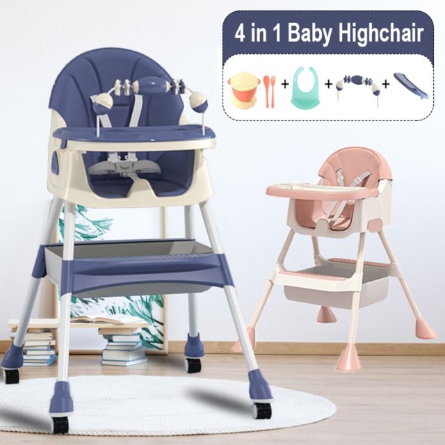 INXTAINER Dining High Chair for Baby 4in1 Infant Portable Convertible