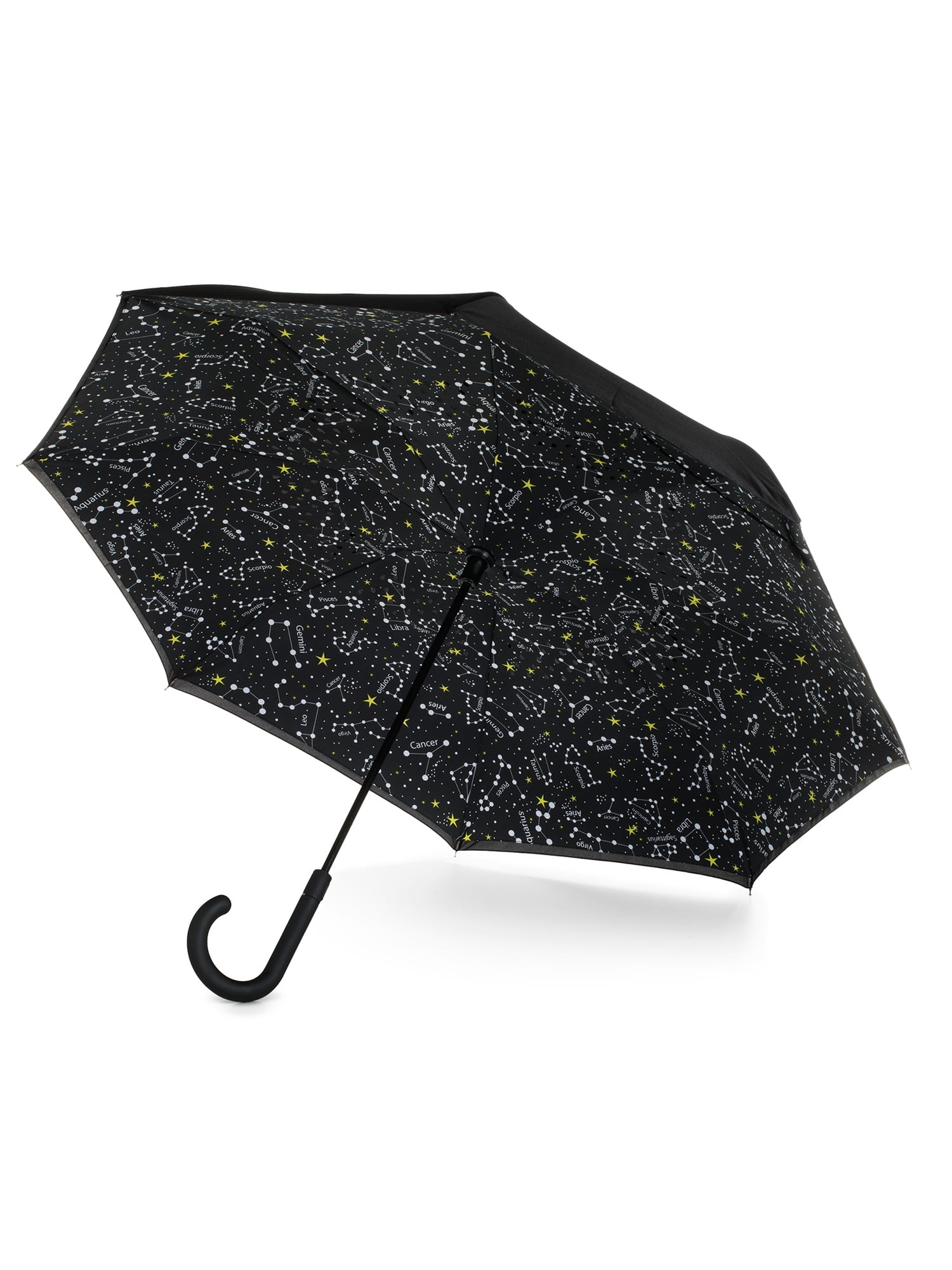 Zodiac Black Automatic Reverse Close Umbrella