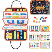 INvench Busy Board Educational Toy for Toddlers 2-4 Year Old, Montessori Preschool Learning Educational Toys for 2-4 Boys Girls