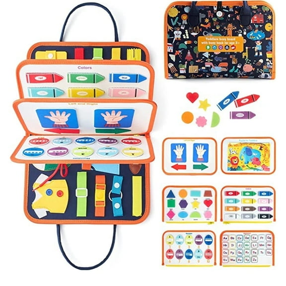 INvench Busy Board Educational Toy for Toddlers 2-4 Year Old, Montessori Preschool Learning Educational Toys for 2-4 Boys Girls