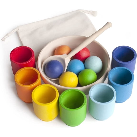 Montessori Toys for Toddlers, Wooden Sorter Color Matching Toys for 1-3 Years Old Boys Girls Gifts
