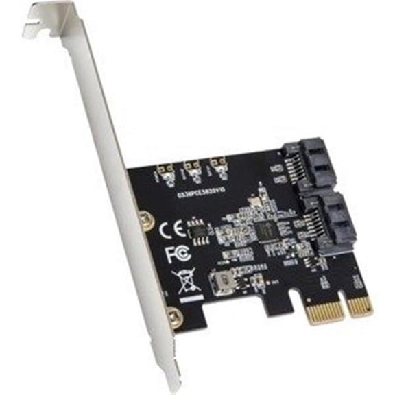 IO Crest 2 Port SATA III PCI-e 3.0 x1 Controller Jmicro Chipset Card - PCI Express 3.0 x1 - Plug-In