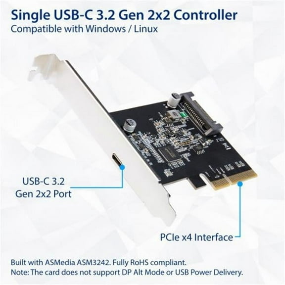 IO Crest Single Port USB-C 3.2 Gen 2x2 PCI-e Gen 3 x4 Expansion Card