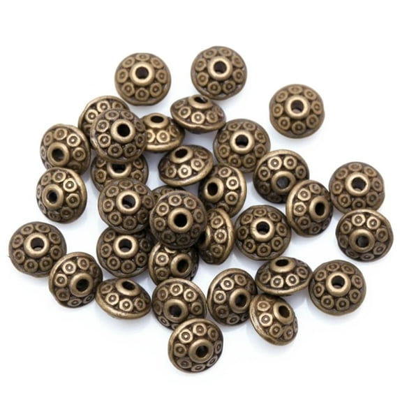 IOAOAI The most fashionable item,100Pcs Antique Tibetan Loose Spacer Bead for DIY Jewelry Bracelet Craft Making,Loose Beads