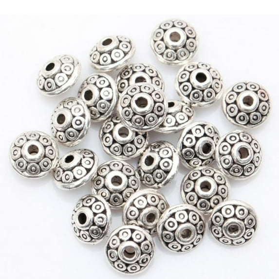 IOAOAI The most fashionable item,100Pcs Antique Tibetan Loose Spacer Bead for DIY Jewelry Bracelet Craft Making,Loose Beads
