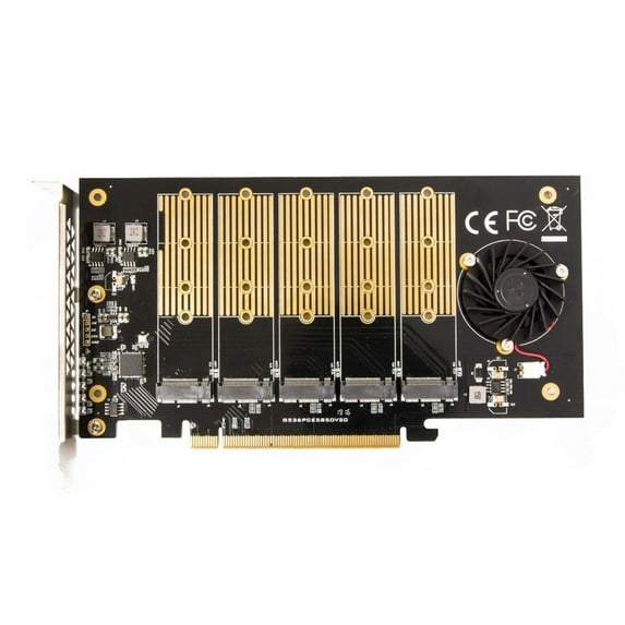 SYBA SI-PEX40142 5 Slot M.2 B-key SATA Base PCI-e 3.0 x2 Bandwidth Controller Card Require x16 Slot