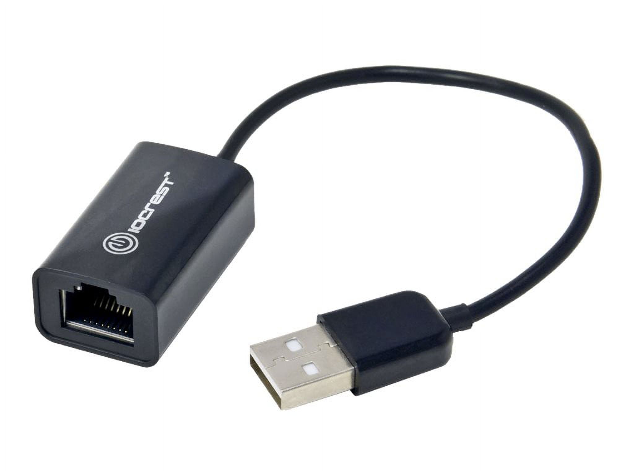 IOCrest USB 2.0 10/100Mbps LAN Ethernet RJ45 Adapter Connector Black - image 1 of 6