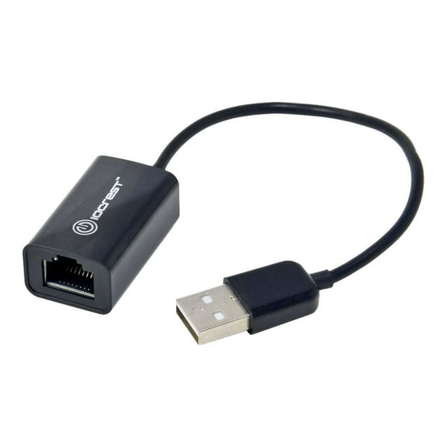 IOCrest USB 2.0 10/100Mbps LAN Ethernet RJ45 Adapter Connector Black