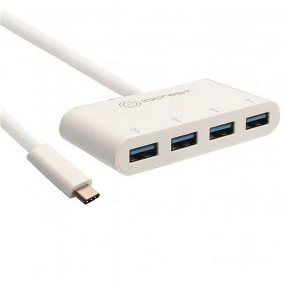 IOCrest USB 3.1 Type-C Gen 1 to USB 3.0 Type-A 4-Port USB Hub (Bus Powered without Adapter) - White