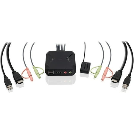 IOGEAR - 2-Port 4K KVM Switch with HDMI, USB and Audio Connections - Black
