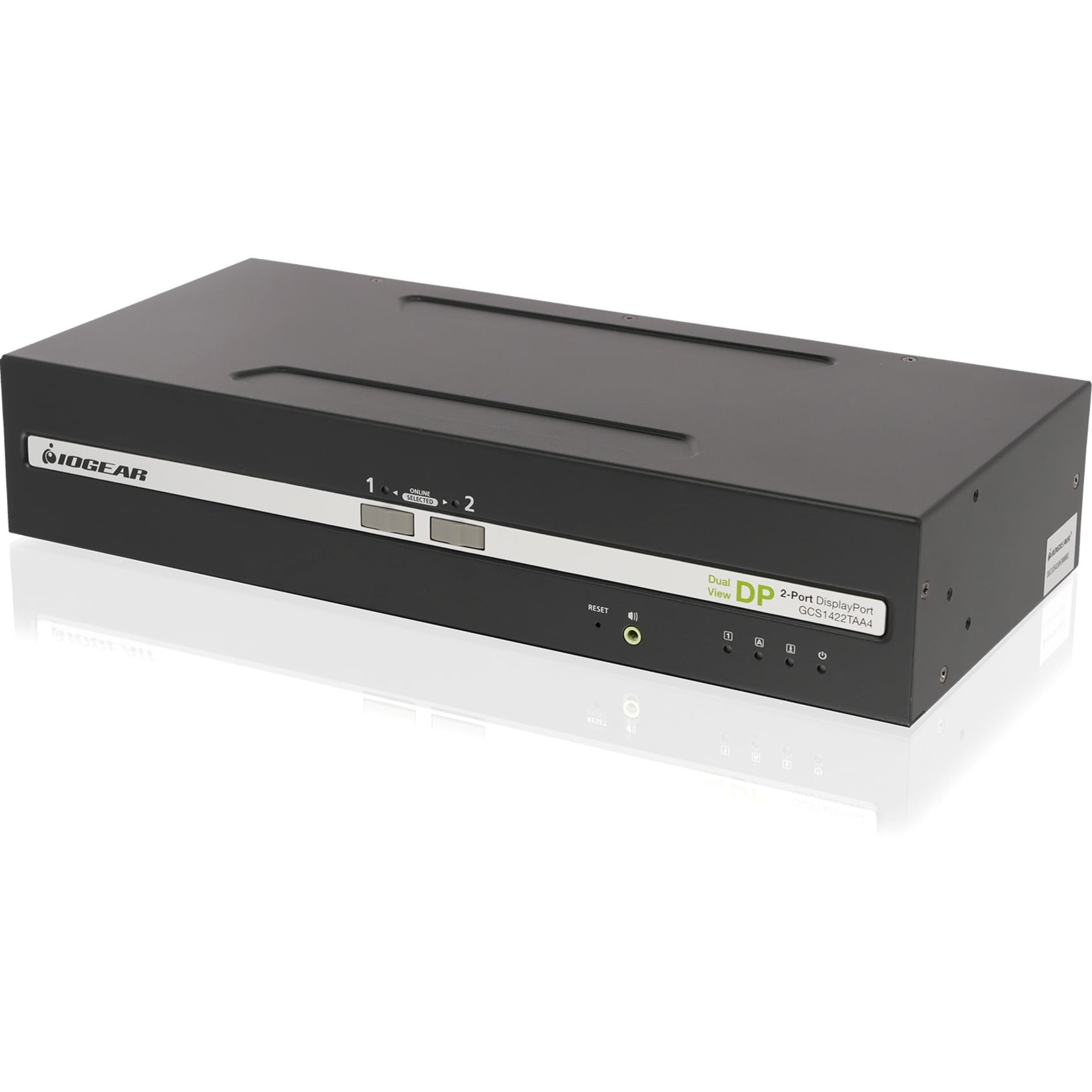 IOGEAR 2-Port Dual View DisplayPort KVM Switch w/Audio - 2 Computer(s) - 1 Local User(s) - 3840 x 2160 - 50 Hz, 60 Hz - 4 x USB - 2 x HDMI - 4 x DisplayPort - TAA Compliant
