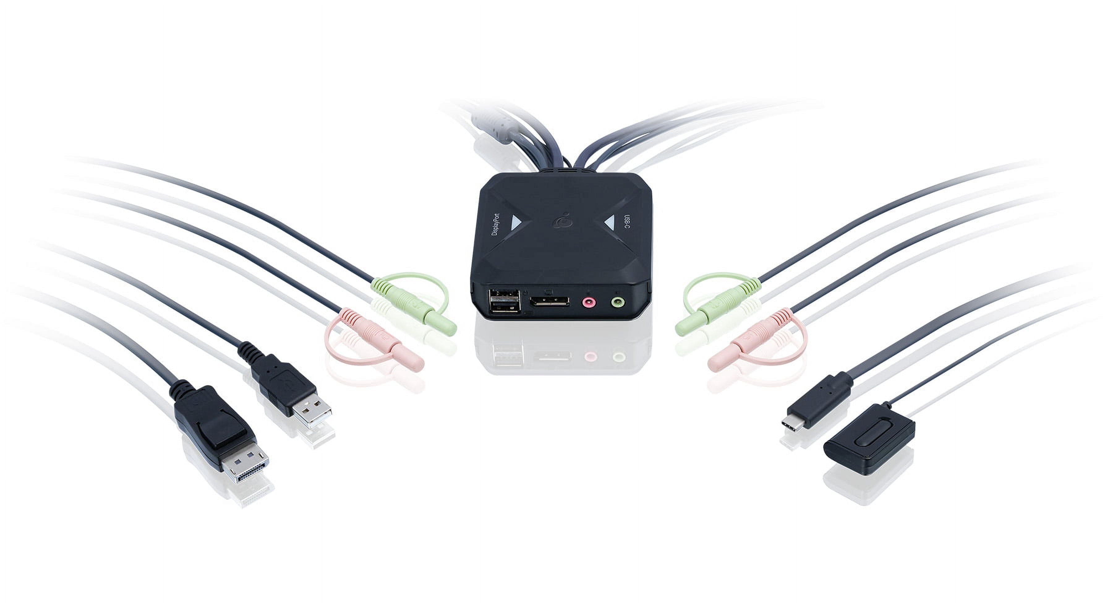 IOGEAR 2-Port 4K Hybrid KVM Switch with DisplayPort, USB-C and Audio - GCS82DPC