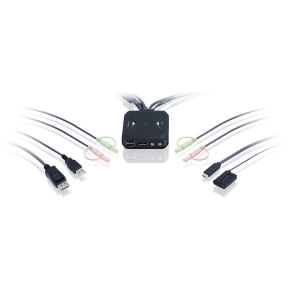 IOGEAR 2-Port 4K Hybrid KVM Switch with DisplayPort, USB-C and Audio - GCS82DPC