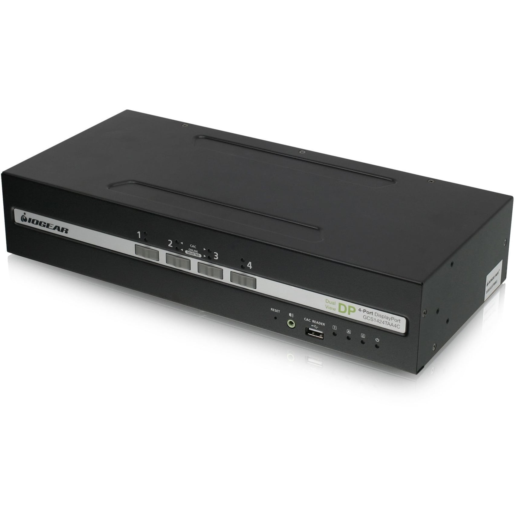 IOGEAR Universal 4-Port Dual View DisplayPort/HDMI Secure KVM Switch Set w/Audio and CAC Support - 4 Computer(s) - 4K UHD - 3840 x 2160 - 50 Hz, 60 Hz - 11 x USB - 10 x DisplayPort - TAA Compliant