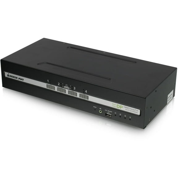 IOGEAR Universal 4-Port Dual View DisplayPort/HDMI Secure KVM Switch Set w/Audio and CAC Support - 4 Computer(s) - 4K UHD - 3840 x 2160 - 50 Hz, 60 Hz - 11 x USB - 10 x DisplayPort - TAA Compliant