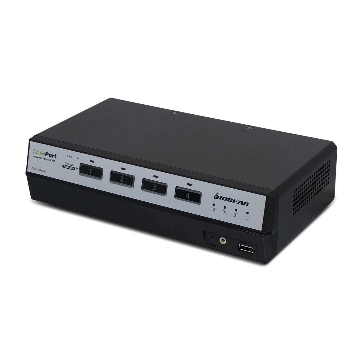 IOGEAR 4-Port 4K Dual View DP/HDMI Secure KVM Switch with Audio and CAC Support