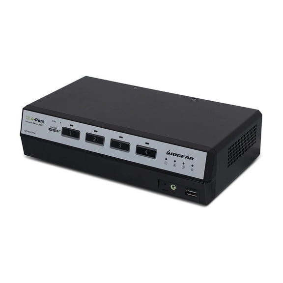 IOGEAR 4-Port 4K Dual View DP/HDMI Secure KVM Switch with Audio and CAC Support
