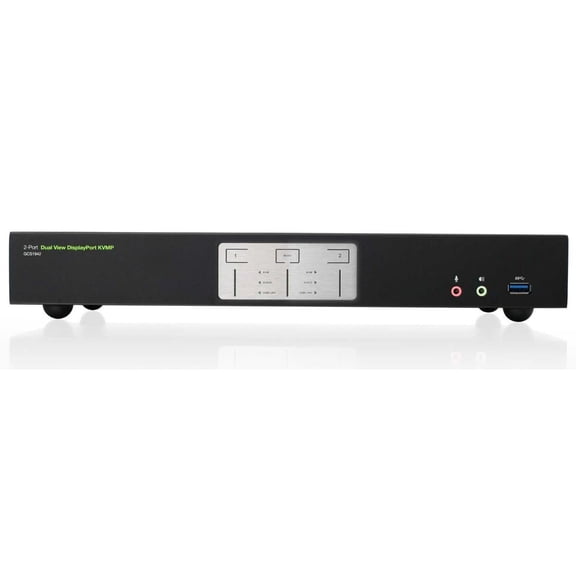 IOGEAR 2-Port 4K Dual View DisplayPort KVMP with USB 3.0 Hub and Audio, TAA Compliant - GCS1942