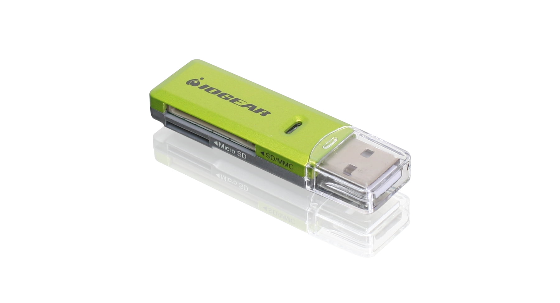 IOGEAR GFR204SD 10-in-1 USB 2.0 SD/ MicroSD/ MMC Card Reader/ Writer  (Green/ Gray)