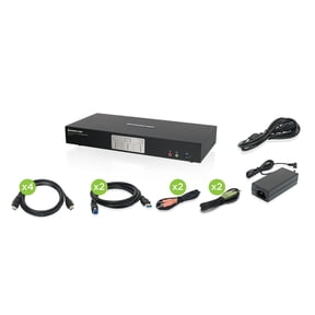 IOGEAR KVMP 2-Port 4K Dual View Switch with HDMI Connection, USB 3.0 Hub and Audio (TAA) - GCS1942H