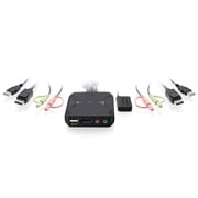 IOGEAR KVM 2-Port USB DisplayPort Cable Switch - 4K 30Hz - Remote Switch Button - Plug n Play - USB Expandable W/ USB Hub - 7.1 HD Audio - Mac/Win - GCS52DP