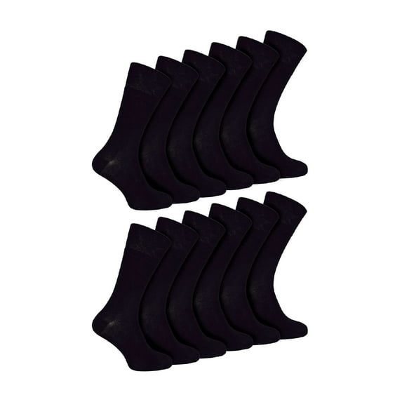 IOMI - 12 Pairs Mens Diabetic Bamboo Socks | Extra Wide Socks with Non Elastic Gentle Grip Top