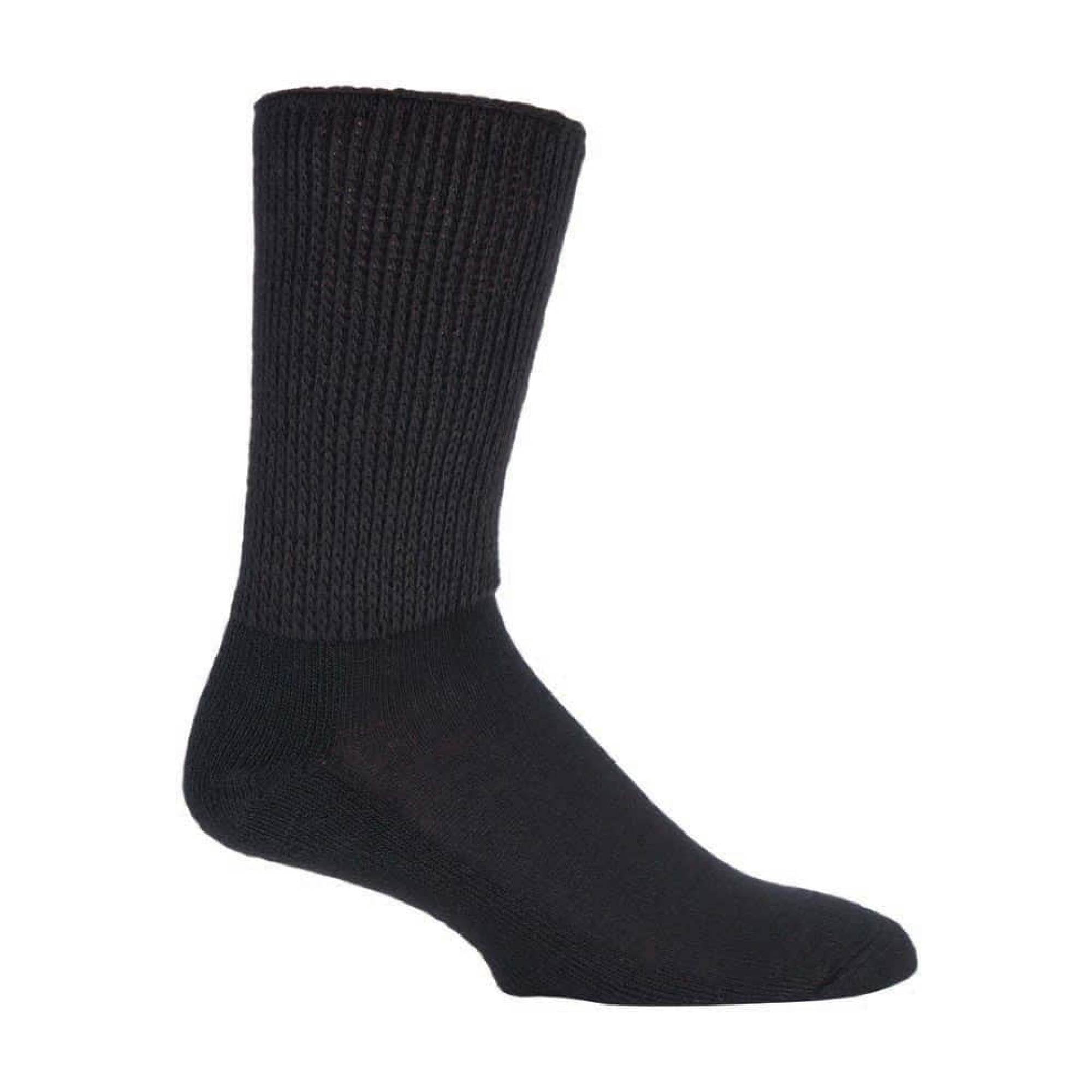 RAXSEG Extra Wide Non-Slip Socks for Swollen Feet - Diabetic & Edema Men's/Women's Black Socks | Buy Now with Express International Delivery