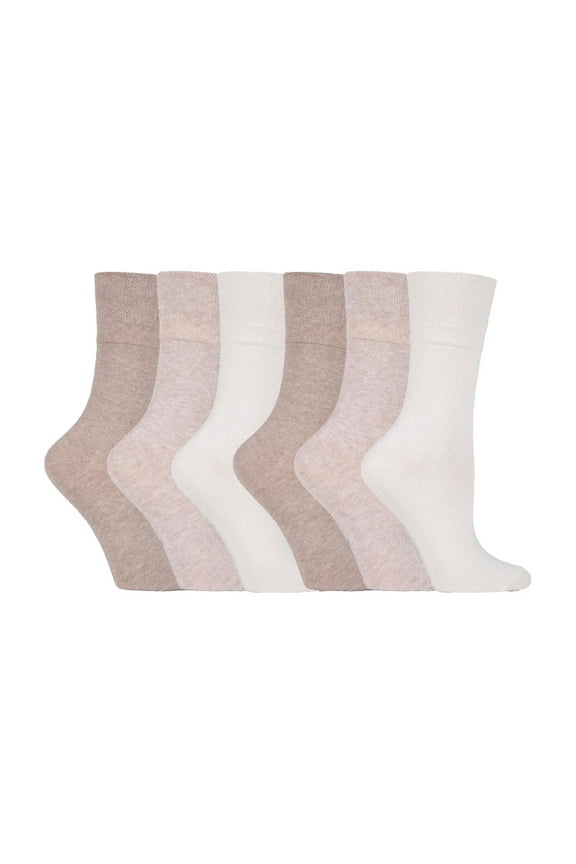 - Ladies 6 Pack Non Elastic Diabetic Socks With Hand Linked Toe Seams