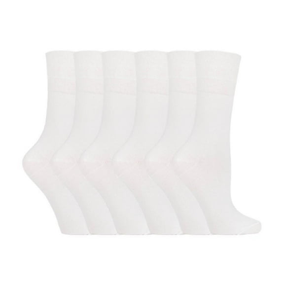 IOMI - Ladies 6 Pack Non Elastic Diabetic Socks With Hand Linked Toe Seams