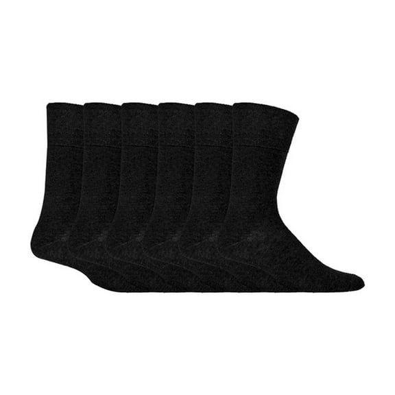 IOMI - Mens 6 Pack Non Elastic Diabetic Socks With Hand Linked Toe Seams