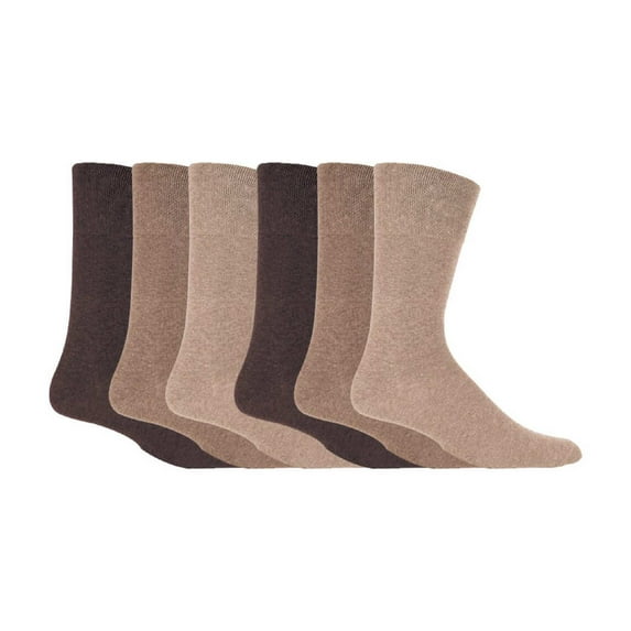 IOMI - Mens 6 Pack Non Elastic Diabetic Socks With Hand Linked Toe Seams