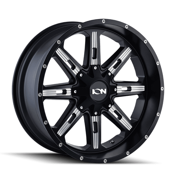 ION 184 17X9 5X114.3/5X127 -12ET 87CB SATIN BLACK/MILLED SPOKES