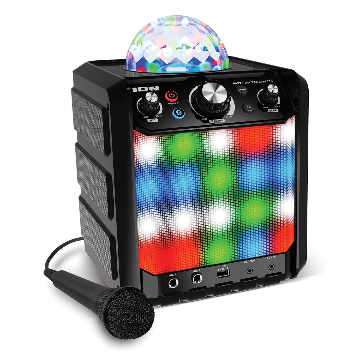 ION Audio Party Rocker Effects Black - Bluetooth Speaker with Light Show and Microphone - image 1 of 3