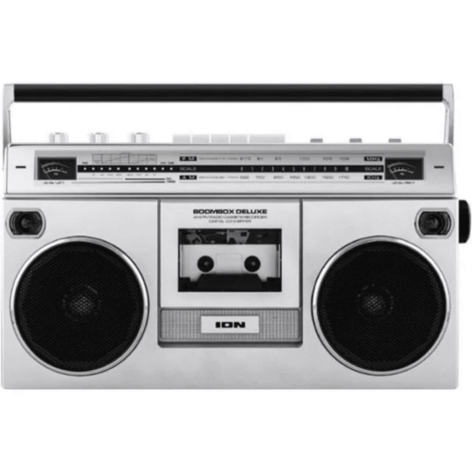 ION Audio - Retro Boombox with AM/FM Radio - Silver