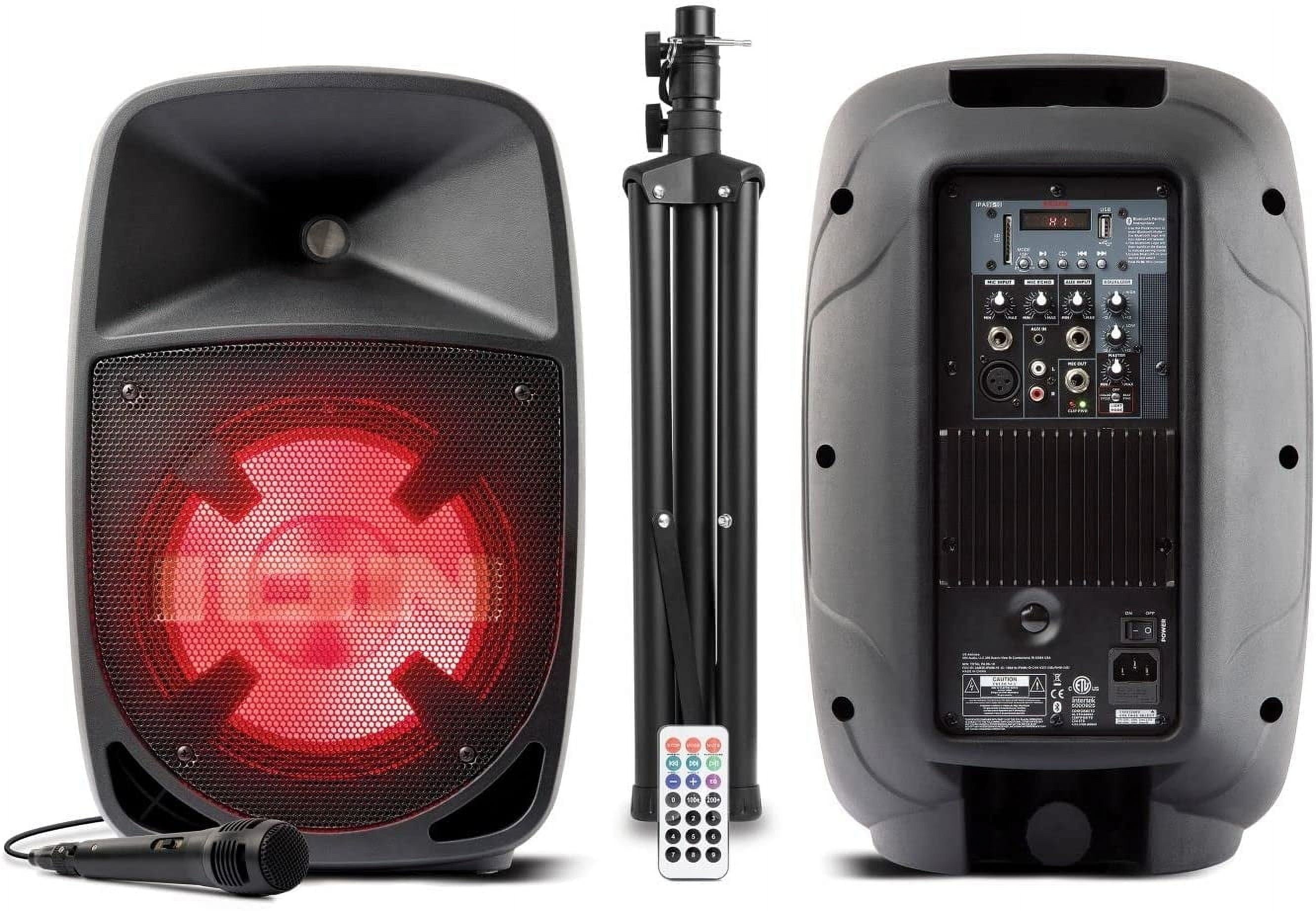 Restored ION Audio Total PA Glow 200-Watt Party Speaker - High Power, Robust, Vibrantly Clear Sound with LED Visual Effects and Microphone Pro Glow 10 (Refurbished)