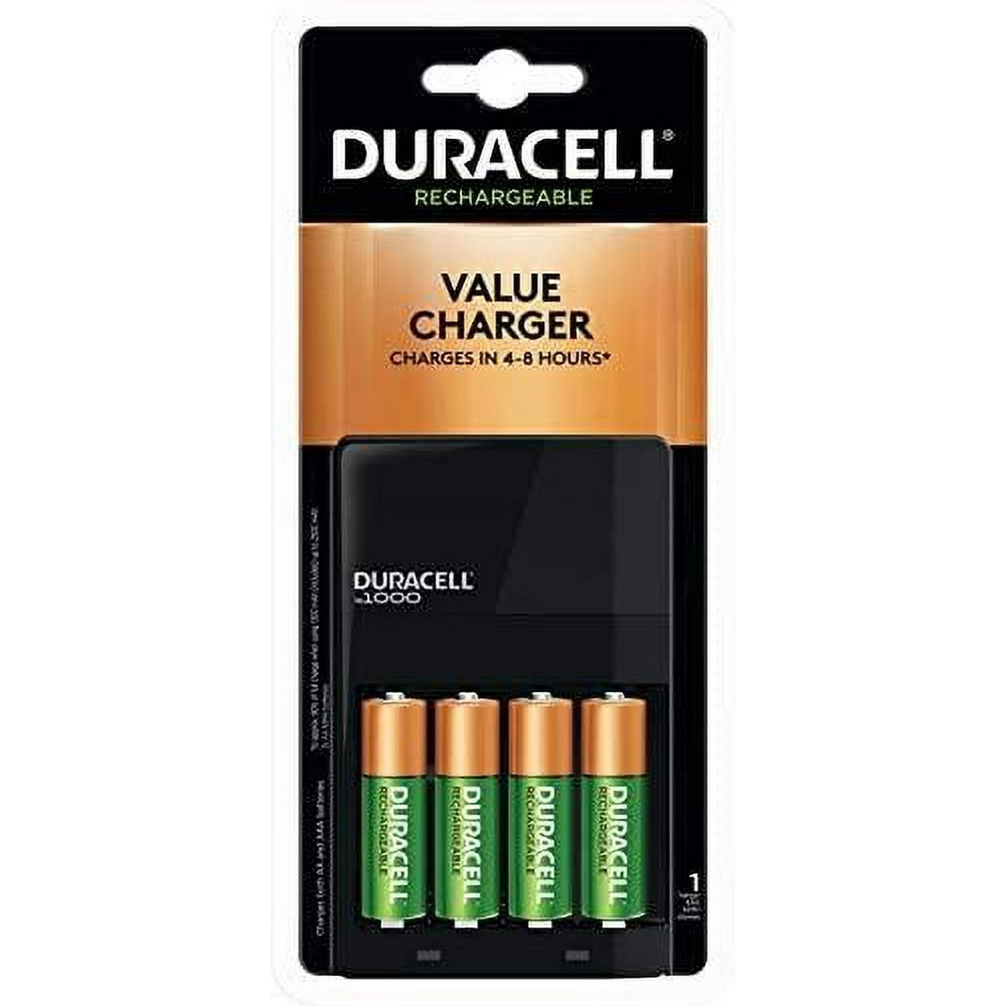Duracell ION SPEED 1000 Rechargeable Battery Charger, Includes 4 AA NiMH  Batteries 