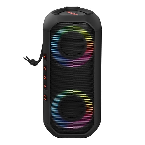 ION Uber Boom Built-in Handle LED Lighting Waterproof Wireless Bluetooth Portable Speaker, Black, UBERBOOMXUS