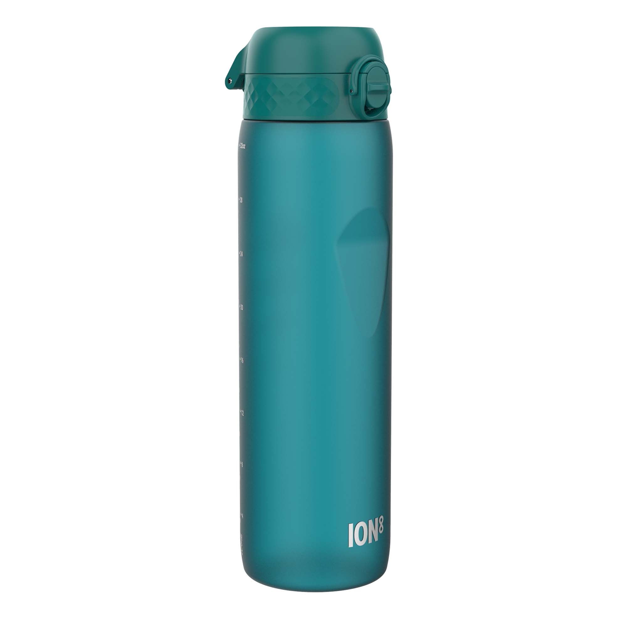 ION8 Leak Proof Flip-Top 1 Litre Water Bottle, BPA Free, Dishwasher-Safe, Aqua, 1000ml (32oz)
