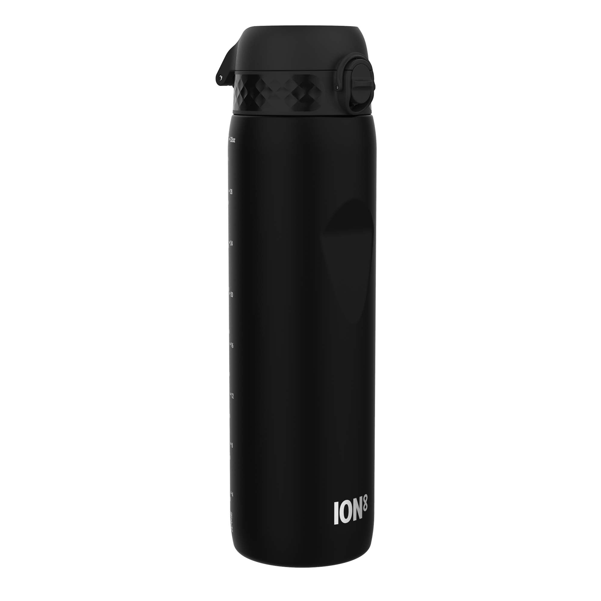 ION8 Leak Proof Flip-Top 1 Litre Water Bottle, BPA Free, Dishwasher-Safe, Black, 1000ml (32oz)