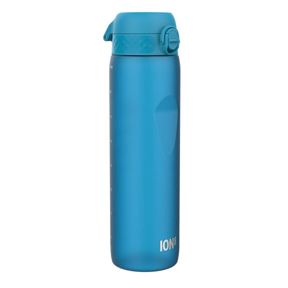 ION8 Leak Proof Flip-Top 1 Litre Water Bottle, BPA Free, Dishwasher-Safe, Blue, 1000ml (32oz)