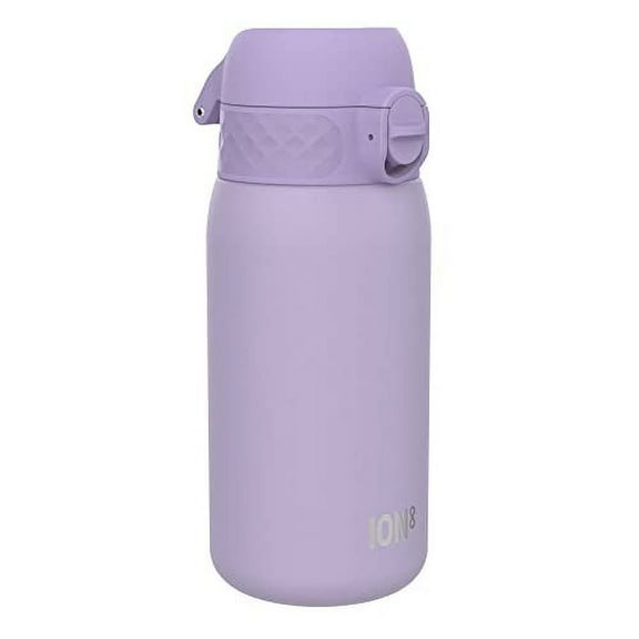 ION8 Leak Proof Flip-Top Insulated Steel Kids Water Bottle, Dishwasher-Safe, Purple, 320ml (11oz)
