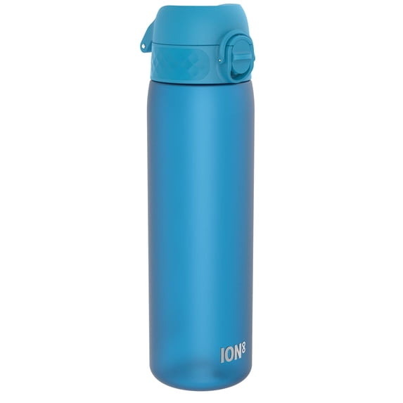 ION8 Leak Proof Flip-Top Slim Water Bottle, BPA Free, Dishwasher-Safe, Blue, 500ml (18oz)