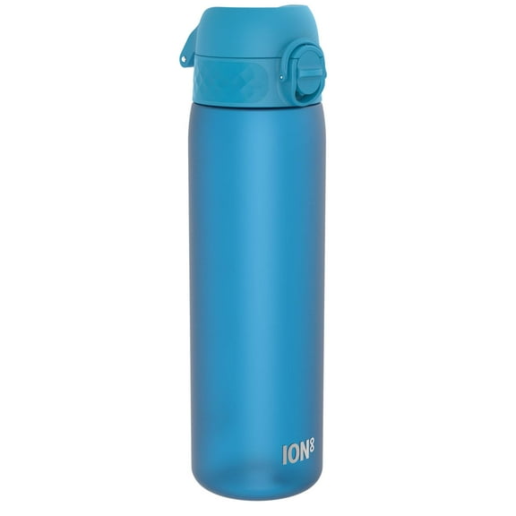 ION8 Leak Proof Flip-Top Slim Water Bottle, BPA Free, Dishwasher-Safe, Blue, 500ml (18oz)